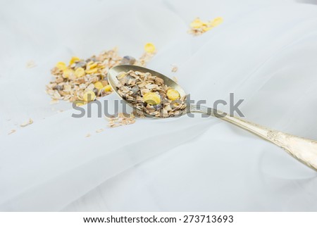muesli on a spoon