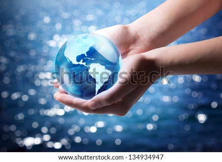 blue world in the hand - Usa
