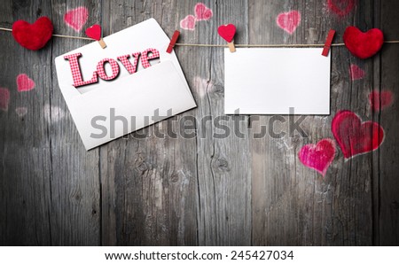 romantic letter - invitation and copy space for message