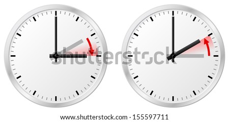 vector illustration of a clock switch to summer time and return to standard time Stock fotó © 