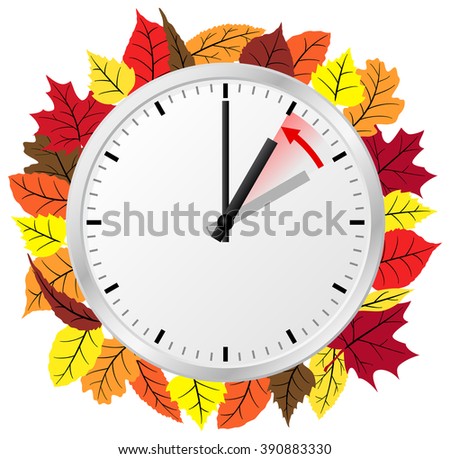 vector illustration of a clock return to standard timedaylight saving time ends Stock fotó © 