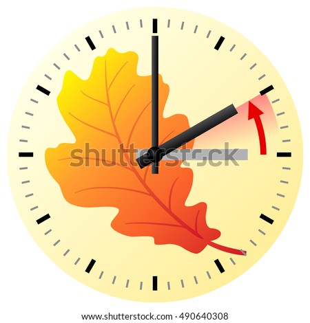 vector illustration of a clock return to standard timedaylight saving time ends Stock fotó © 
