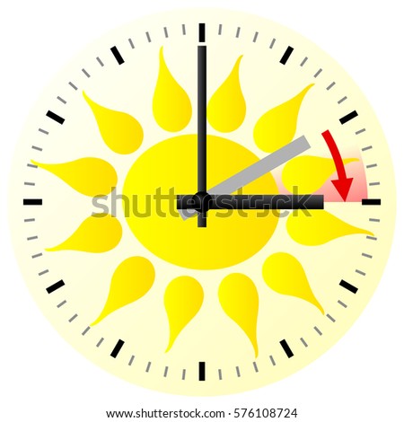 vector illustration of a clock switch to summer time daylight saving time begins Stock fotó © 