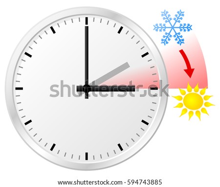 illustration of a clock switch to summer time  Stock fotó © 