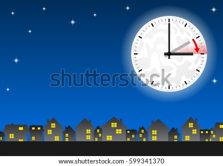 vector illustration of a clock switch to summer time  Stock fotó © 