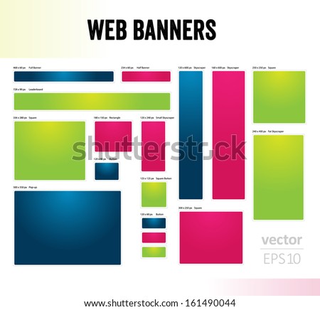The set of blank common size web banner templates / The set of web banners templates / Banners