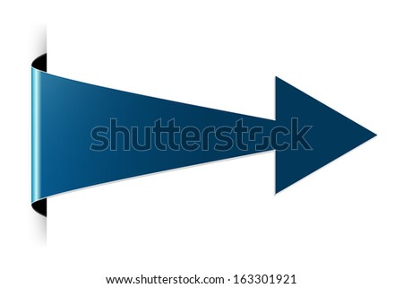 The blue arrow with hidden edge effect / The blue folded arrow / The arrow