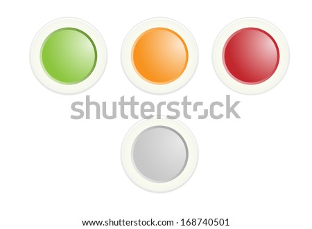The set of green, orange and red radio buttons / Radio button set / Radio button