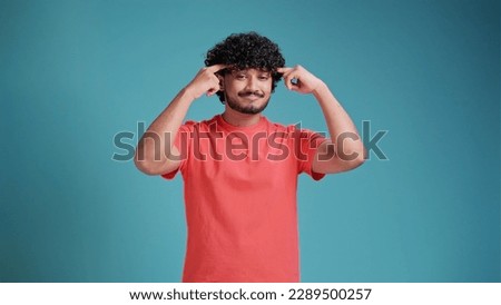 Similar – Image, Stock Photo Man with his hands in his pockets looks at the sky