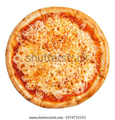 Similar – Image, Stock Photo baked round pizza with smoked sausages