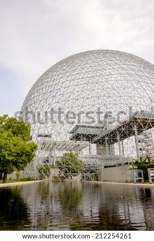 MONTREAL, CANADA - August 5,2014: The Biosphere building, located at Parc Jean-Drapeau, made for expo in 1967, August 5, 2014 Montreal, Canada