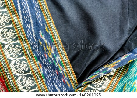 pattern in thai silk dress for background