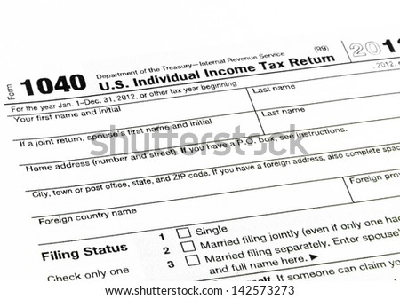 Tax form 1040 for tax year
