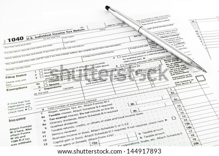 Tax form 1040 for tax year