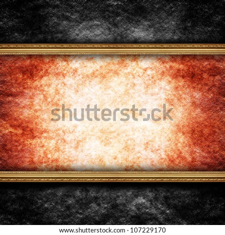 Black and red background - Rough wall and picture frame