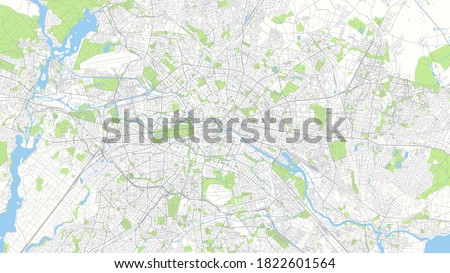 Сity map Berline, color detailed urban road plan, vector illustration