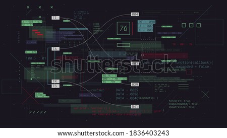 Programming futuristic cyberspace with binary code, computer technology communication and data exchange, vector background