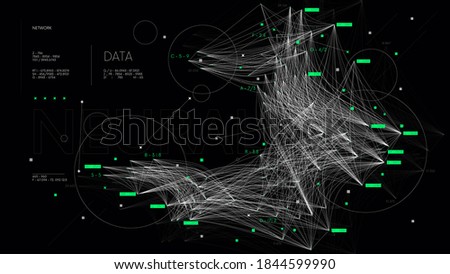 Sorting and analyzing complex big data, communication networks visualization, information database, vector technology illustration