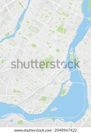 City map Montreal, color detailed plan, vector illustration