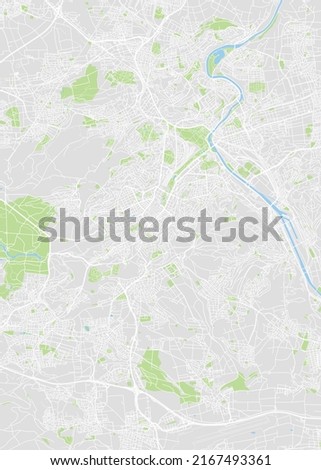 City map Stuttgart, color detailed plan, vector illustration