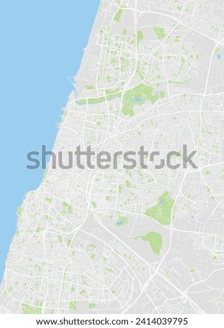 City map Tel Aviv, color detailed plan, vector illustration