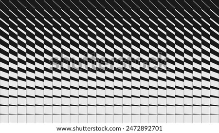 Abstract modern geometrical composition with transition effect, Minimal split vector gradient background with black to white geometric shapes, graphic halftone pattern design in brutalism style