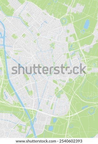 City map Utrecht, color detailed plan, vector illustration