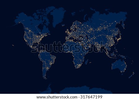 Abstract Night World Map