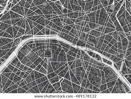 Vector detailed map Paris