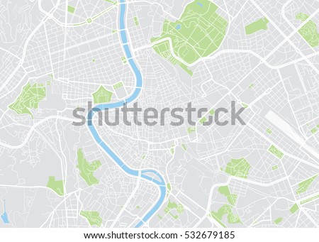 Rome colored vector map