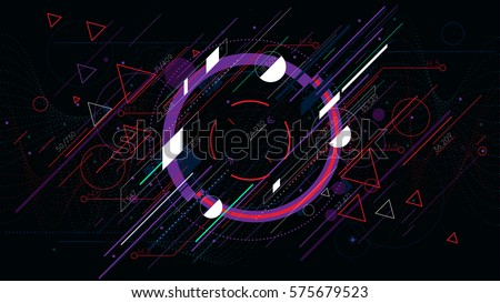 Tech futuristic abstract backgrounds, colorful circle