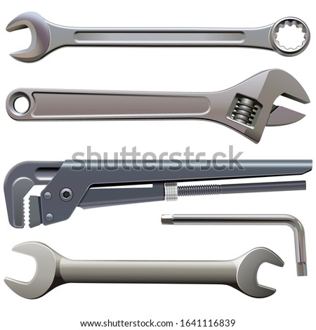 Vector Wrench Kit isolated on white background