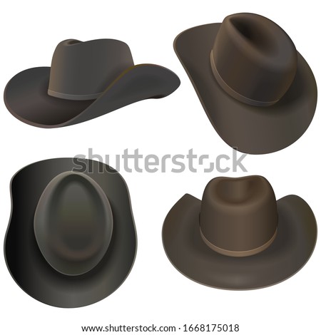 Vector Cowboy Hats isolated on white background