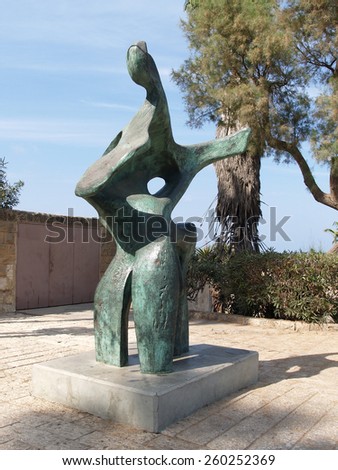 YAFFO, ISRAEL -  OCTOBER 04, 2012: Modern sculpture in Yaffo