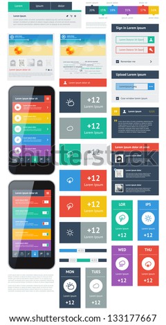 UI is a set of beautiful components featuring the flat design trend