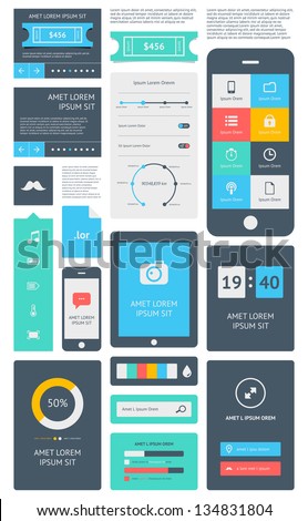 Ui Is A Set Of Beautiful Components Featuring The Flat Design Trend ...