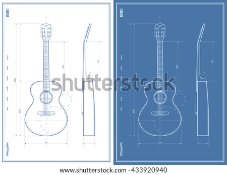 Vector Blueprint with Electric and Acoustic Guitar