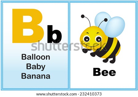 Alphabet Letter B With Clip-Art And Few Similar Words Starting With The ...