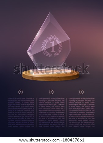 vector glass trophy 