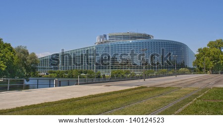 STRASBOURG, FRANCE - JULY 16: Building of the European Parliament in Strasbourg in July 16, 2011. The official seat of European Parliament, where meetings and plenary sessions take place