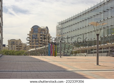 BRUSSELS, BELGIUM - JULY 24, 2014: Brussels-Luxembourg Station in the European Parliament Quarter