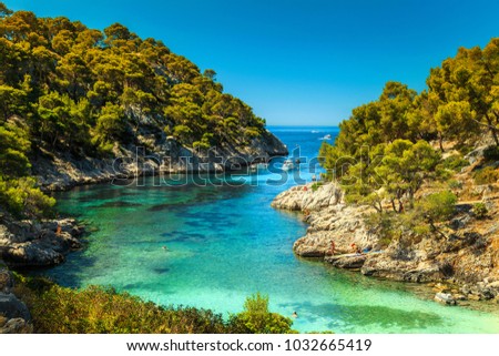 Similar – Image, Stock Photo Marseille / Mediterranean Sea with sailing boats