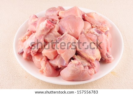 Fresh organic raw chicken meat .