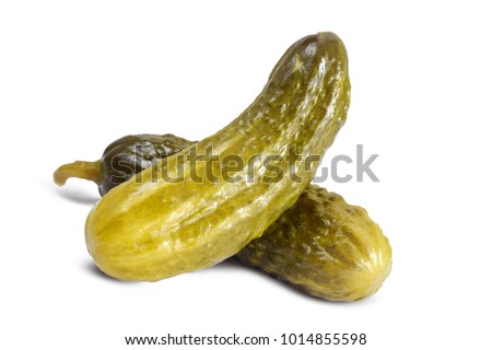 Cucumber cornichons or pickle closed up isolated on white Photo stock © 