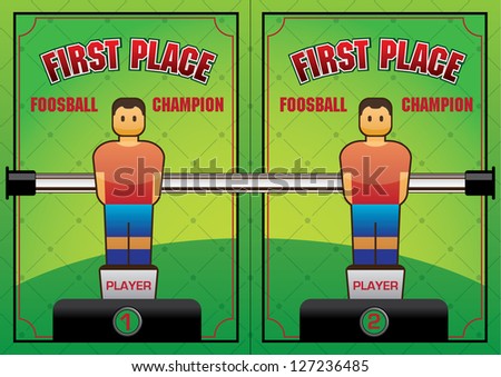 foosball certificate for 2 players. Worm cartoon characters forming the letter W, number 9 and ampersand. Objects are grouped in layers for easy editing and uses transparencies.
