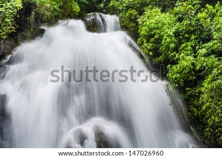 Landscape waterfall in the Southern of Thailand