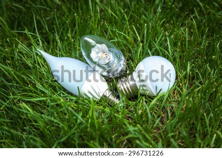 LED bulbs, Energy Saving Lamp, advanced technology, eco, grass, lamp, white, energy, lighting, lights, green