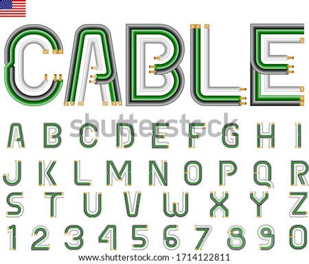 Vector cables alphabet and number - USA version