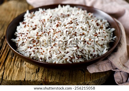 Boiled rice and quinoa