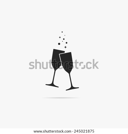 A simple icon of two glasses of champagne.